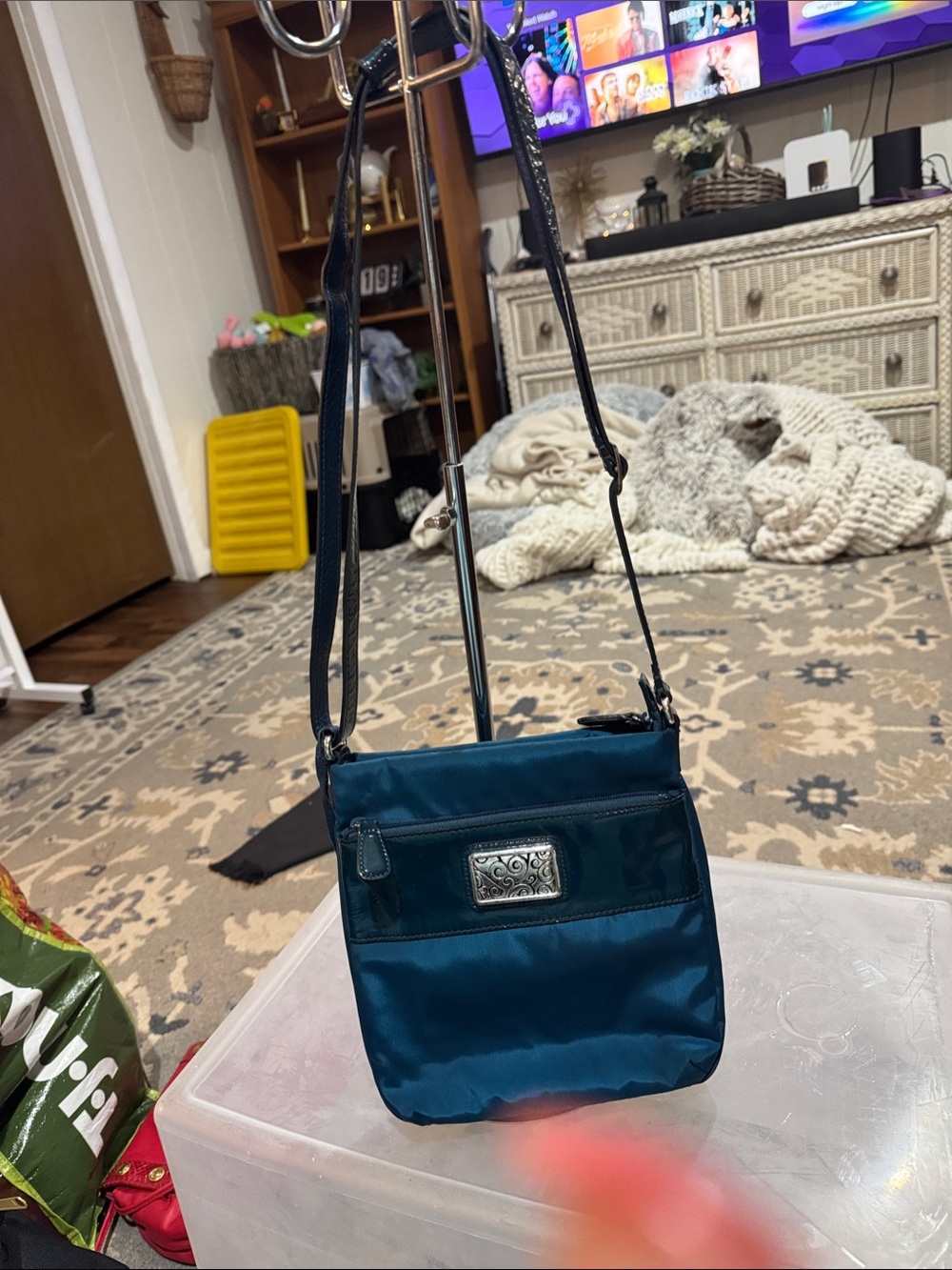 Women’s Teal Brighton Crussbpdt bag Bag with Silver Plaque